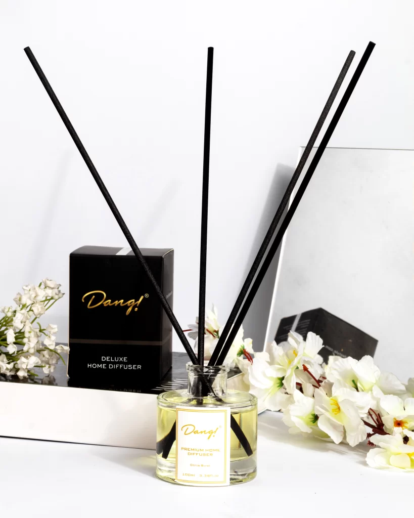 Citrus burst diffuser with infused reed sticks